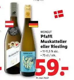 Lidl Pfaffl Muskatteller eller Riesling, DKK 59 tilbud