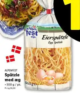 Lidl Spätzle med æg, DKK 15 tilbud