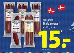 Lidl Kabanossi, DKK 15 tilbud