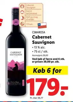 Lidl Cabernet Sauvignon, DKK 179 tilbud