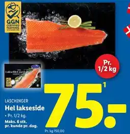 Lidl Hel lakseside, DKK 75 tilbud