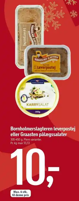 Føtex Bornholmerslagteren leverpostej eller Graasten pålægssalater tilbud