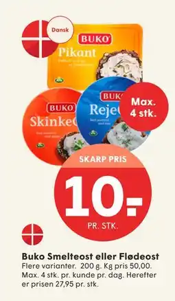 SPAR Buko Smelteost eller Flødeost, DKK 10 tilbud