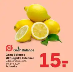 SPAR Grøn Balance Økologiske Citroner, DKK 15 tilbud