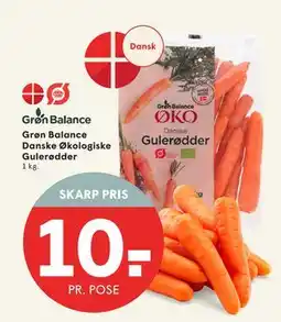 SPAR Grøn Balance Danske Økologiske Gulerødder, DKK 10 tilbud