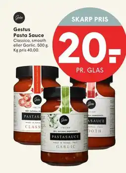 SPAR Gestus Pasta Sauce, DKK 20 tilbud