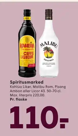 SPAR Spiritusmarked, DKK 110 tilbud