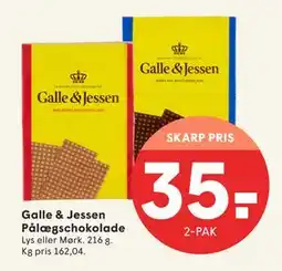 SPAR Galle & Jessen Pålægschokolade, DKK 35 tilbud