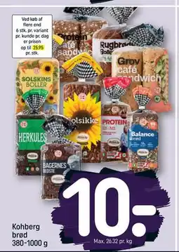 REMA 1000 Kohberg brød 380-1000 g, DKK 10 tilbud