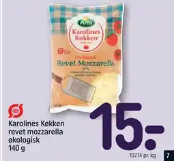 REMA 1000 Karolines Køkken revet mozzarella økologisk 140 g, DKK 15 tilbud