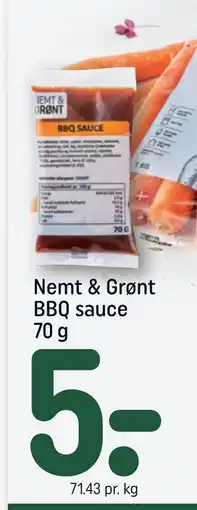 REMA 1000 Nemt & Grønt BBQ sauce 70 g, DKK 5 tilbud