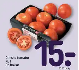 REMA 1000 Danske tomater Kl. I Pr. bakke, DKK 15 tilbud