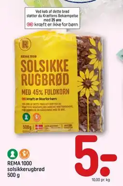 REMA 1000 REMA 1000 solsikkerugbrød 500 g, DKK 5 tilbud