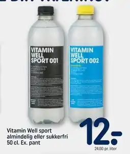 REMA 1000 Vitamin Well sport almindelig eller sukkerfri 50 cl. Ex. pant, DKK 12 tilbud