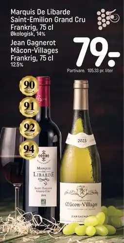 REMA 1000 Jean Gagnerot Mâcon-Villages Frankrig, 75 cl, DKK 79 tilbud