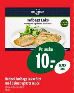 Min Købmand Rahbek Indbagt Laksefilet med Spinat og Ostesauce, DKK 10 tilbud