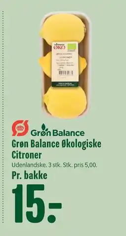 Min Købmand Grøn Balance Økologiske Citroner, DKK 15 tilbud