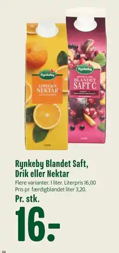 Min Købmand Rynkeby Blandet Saft, Drik eller Nektar, DKK 16 tilbud