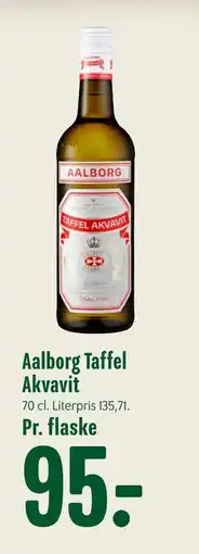 Min Købmand Aalborg Taffel Akvavit, DKK 95 tilbud