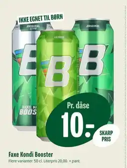 Min Købmand Faxe Kondi Booster, DKK 10 tilbud