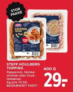 MENY STEFF HOULBERG TOPPING, DKK 29 tilbud