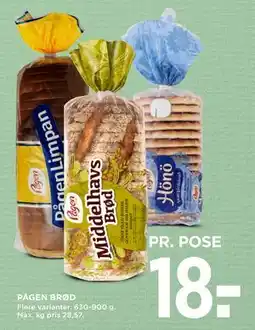 MENY PÅGEN BRØD, DKK 18 tilbud