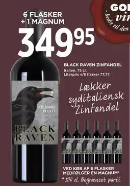 MENY BLACK RAVEN ZINFANDEL, DKK 349.95 tilbud