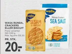 MENY WASA RUNDA, CRACKERS ELLER BISCUIT, DKK 20 tilbud