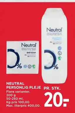 MENY NEUTRAL PERSONLIG PLEJE, DKK 20 tilbud