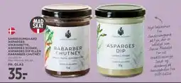 MENY SANDERUMGAARD ASPARGES VINAIGRETTE, ASPARGES EDDIKE, ASPARGES DIP ELLER RABARBER CHUTNEY, DKK 35 tilbud