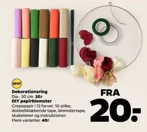 Netto DIY papirblomster, DKK 40 tilbud