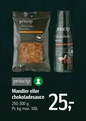 Mandler eller chokoladesauce