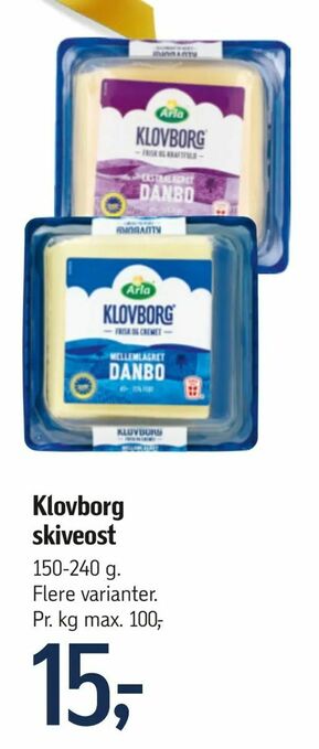 Føtex Klovborg skiveost tilbud
