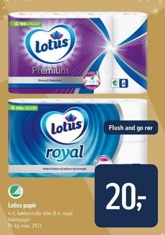 Føtex Lotus papir tilbud
