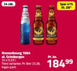 Fleggaard Kronenbourg 1664 el. grimbergen tilbud