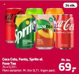 Fleggaard Coca cola, fanta, sprite el. fuze tea tilbud