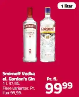 Fleggaard Smirnoff vodka el. gordon's gin tilbud