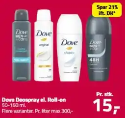 Fleggaard DOVE Deospray el. roll-on tilbud