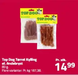 Fleggaard TOP DOG Tørret kylling el. andebryst tilbud