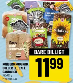 Løvbjerg Kohberg rugbrød, boller el. café sandwich tilbud