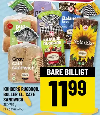 Løvbjerg Kohberg rugbrød, boller el. café sandwich tilbud