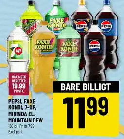 Løvbjerg Pepsi, faxe kondi, 7-up, mirinda el. mountain dew tilbud