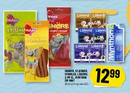 Løvbjerg Snører, stjerner, strimler, läkerol 2-pk el. mynthon zip mint tilbud