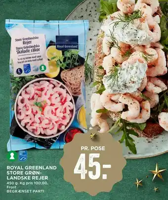 MENY Royal greenland store grøn­landske rejer tilbud
