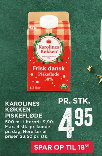 MENY Karolines køkken piskefløde tilbud