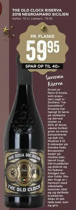 The old clock riserva 2018 negroamaro sicilien