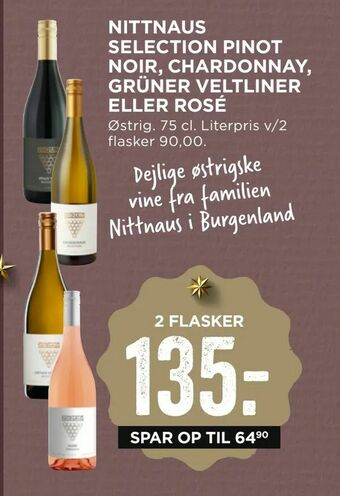 MENY Nittnaus selection pinot noir, chardonnay, grüner veltliner eller rosé tilbud
