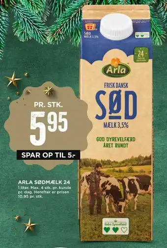 MENY Arla sødmælk 24 tilbud