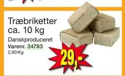 Harald Nyborg Træbriketter ca. 10 kg, DKK 29 tilbud