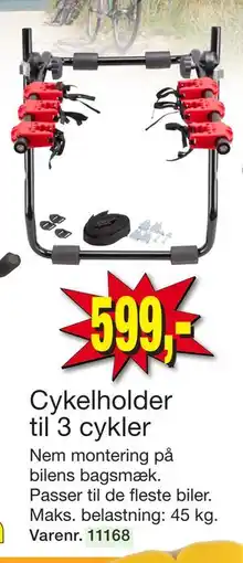 Harald Nyborg Cykelholder til 3 cykler, DKK 599 tilbud